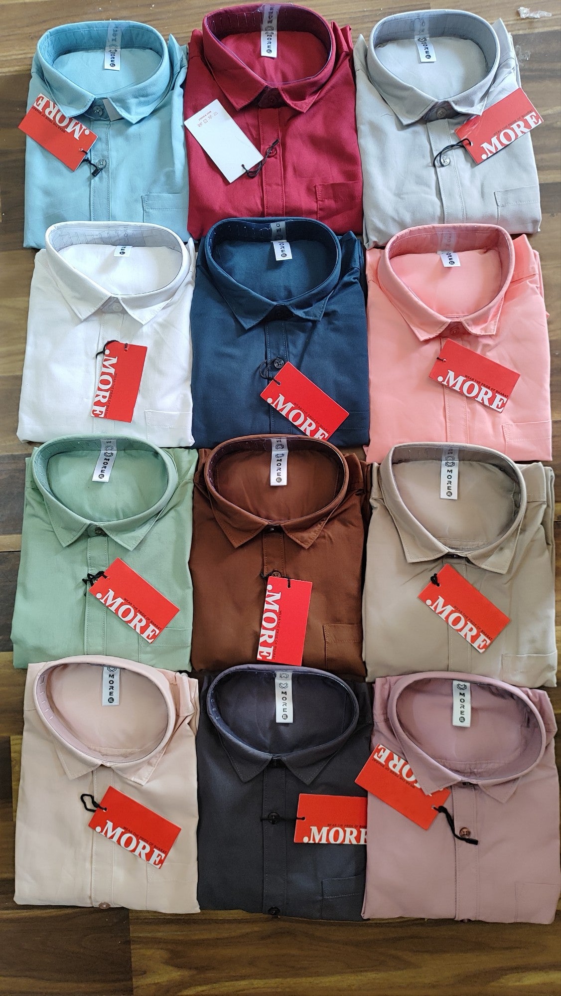 (Combo of 4) MORE Plain Laffer Cotton  Shirts Rs. 1099