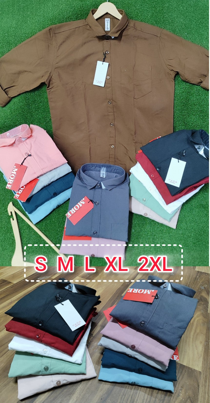 (Combo of 4) MORE Plain Laffer Cotton  Shirts Rs. 1099
