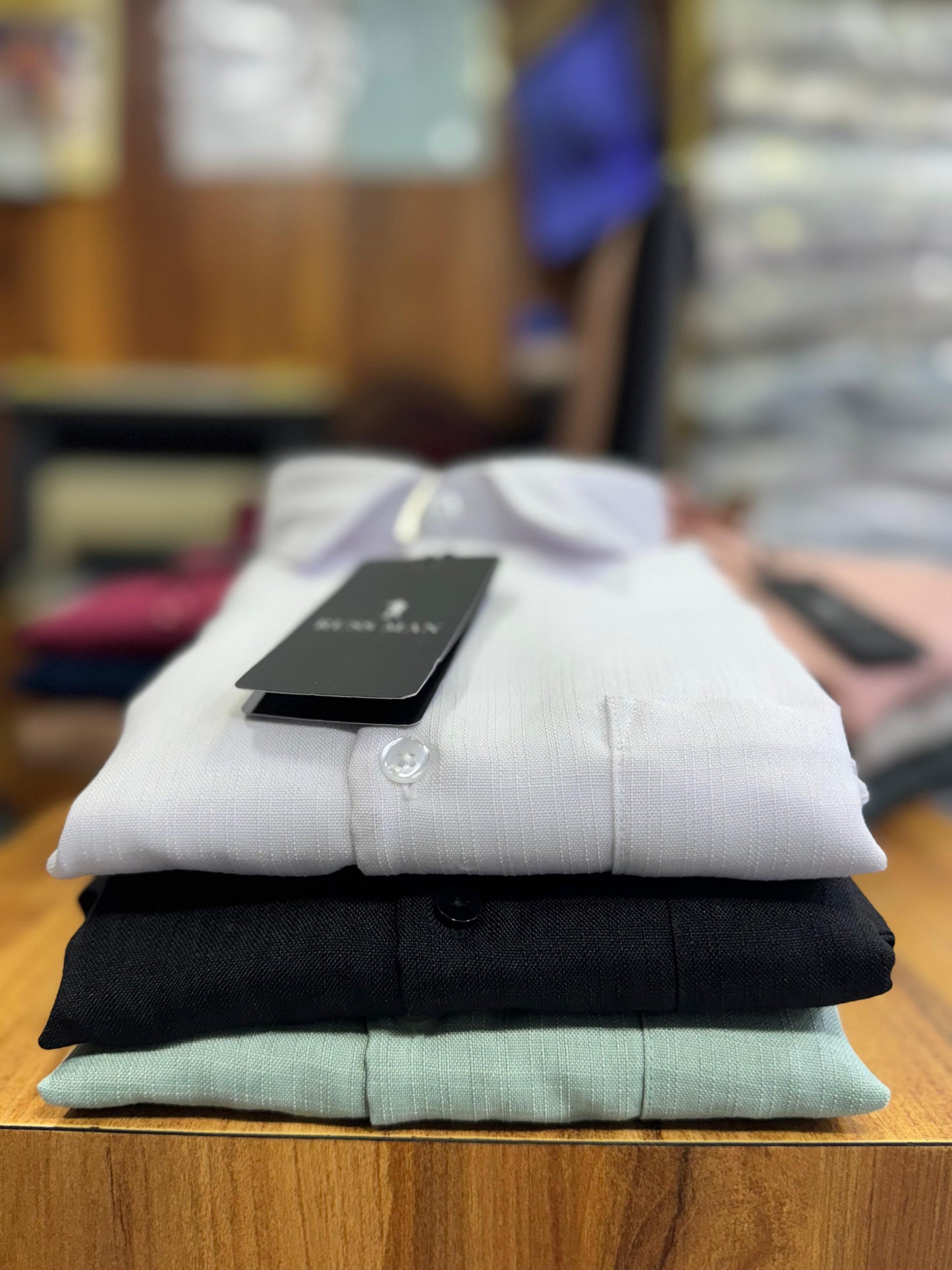 (Combo of 3) RussMan Linen Dobby Plain Shirt Rs.1099