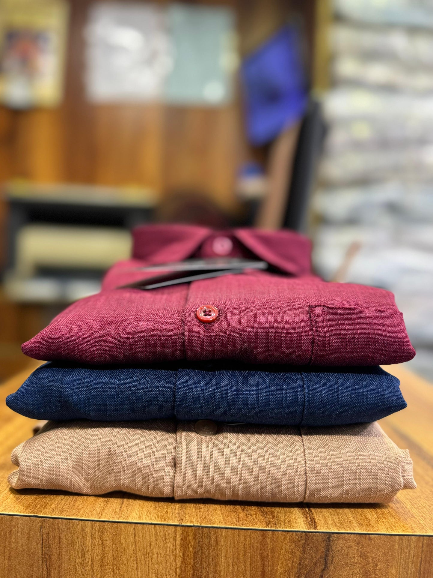 (Combo of 3) CK & RussMan Linen Dobby Plain Shirt Rs.1099
