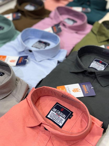 (Combo of 5)(M-36-37) RB Laffer Formal Cotton Plain Shirts Rs. 1100