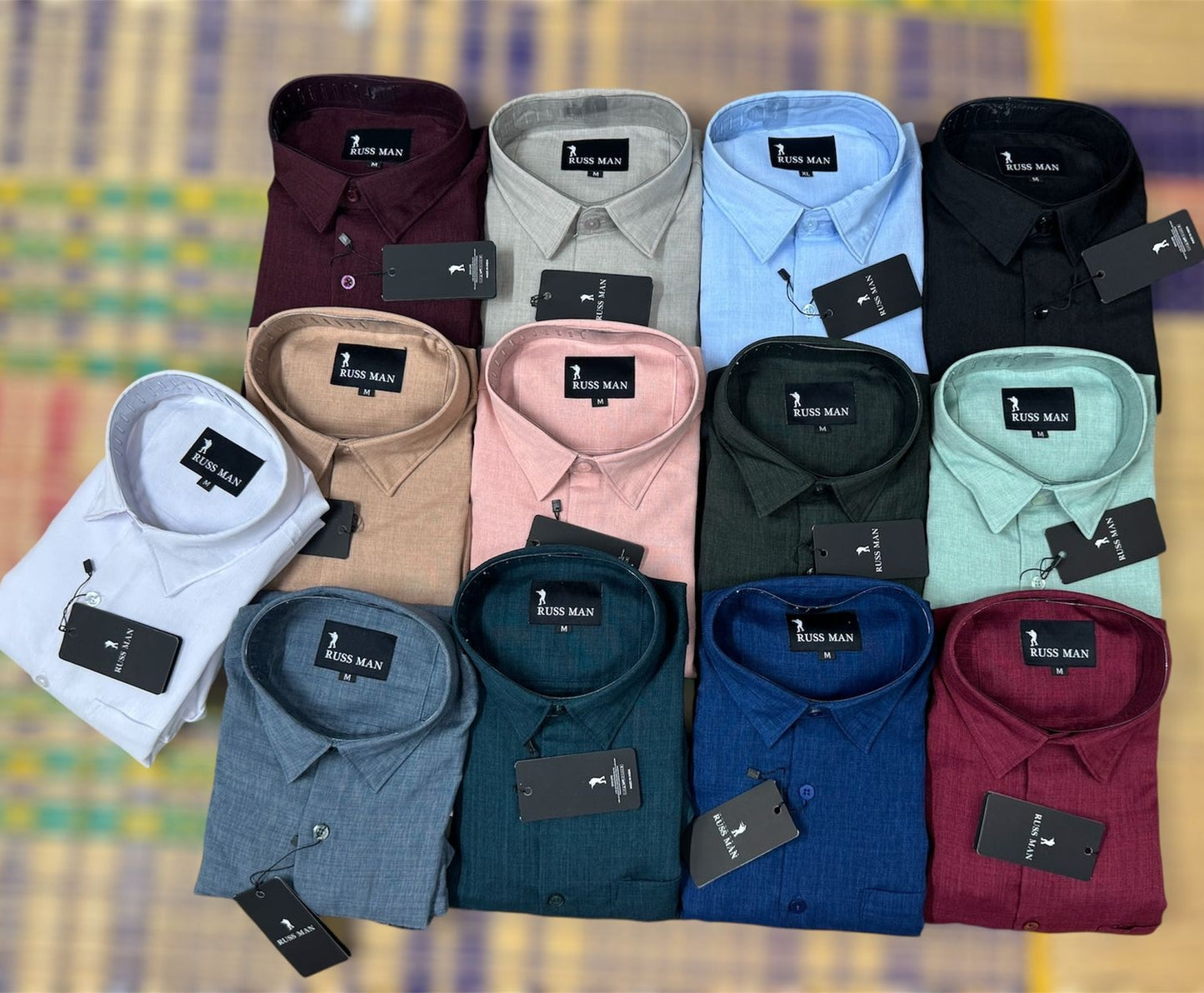 (Combo of 3) RussMan Linen Dobby Plain Shirt Rs.1099