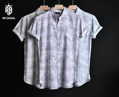 (Combo of 3) Rayon 100% Cooling Cotton Half Sleeve Printed Shirts Rs. 900