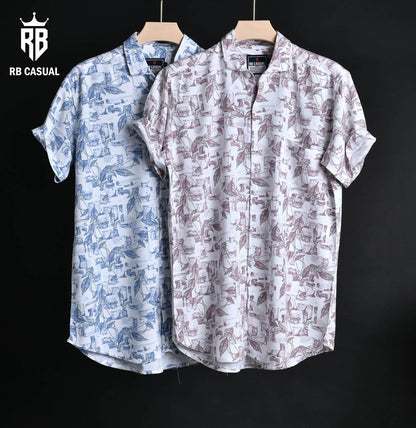 (Combo of 3) Rayon 100% Cooling Cotton Half Sleeve Printed Shirts Rs. 900