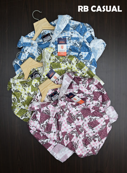 (Combo of 4) RB Trending Design Cotton Printed  Shirts Rs. 1000