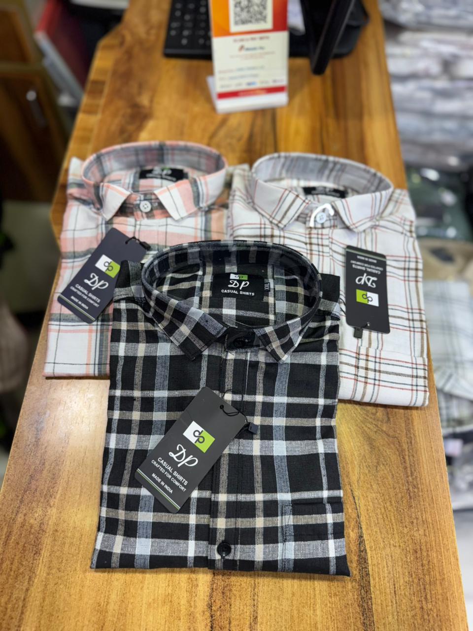 (Combo of 3) 2XL to 4XL DP Pure Cotton Checked Shirt Rs.1099