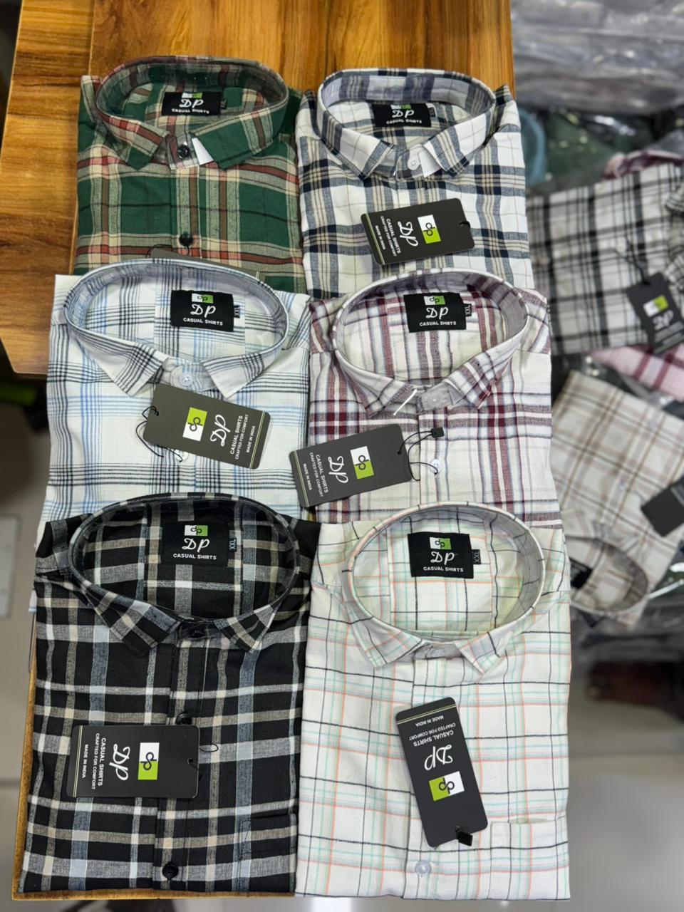 (Combo of 3) 2XL to 4XL DP Pure Cotton Checked Shirt Rs.1099