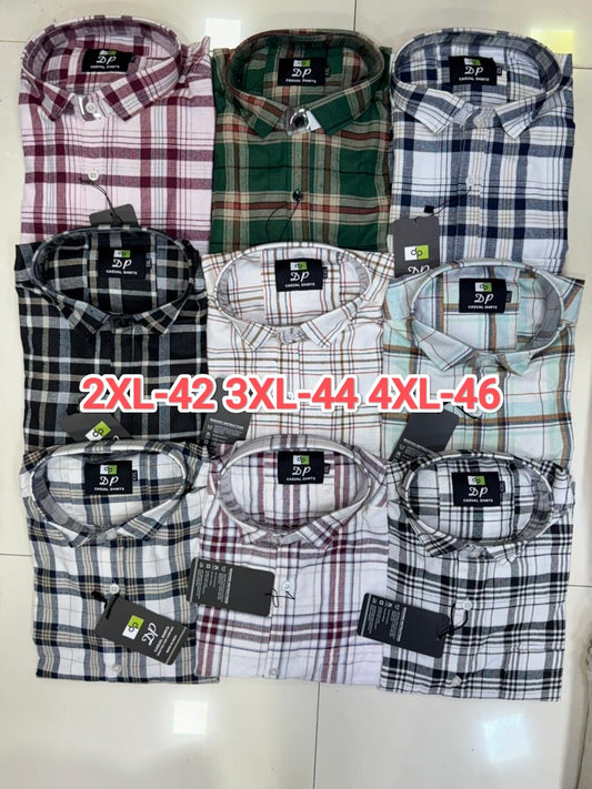 (Combo of 3) 2XL to 4XL DP Pure Cotton Checked Shirt Rs.1099