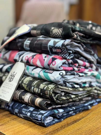 (Combo of 4) RB Satin Soft Silk Digital Printed Shirt Rs. 1000