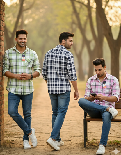 (Combo of 4)RB Laffer Cotton Checked Shirts Rs. 999