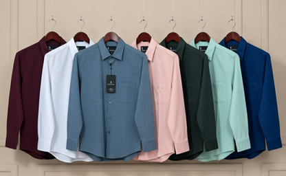 (Combo of 3) RussMan KorianLinen Dobby Plain Shirt Rs.1100