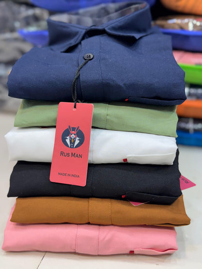 (Combo of 4) BigSize RussMan Cotton Plain shirt Rs. 1060