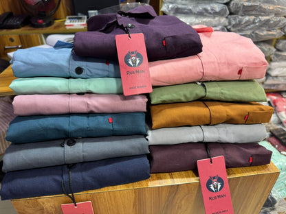 (Combo of 4) BigSize RussMan Cotton Plain shirt Rs. 1060