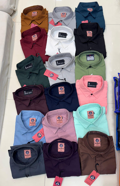 (Combo of 4) BigSize RussMan Cotton Plain shirt Rs. 1060