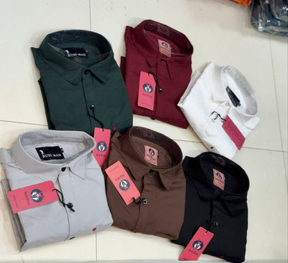 (Combo of 4) BigSize RussMan Cotton Plain shirt Rs. 1060