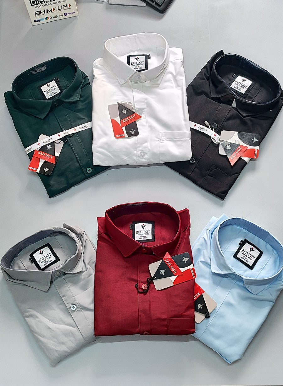 (Combo of 4) RedDot Premium Cotton Plain Shirts Rs. 1050