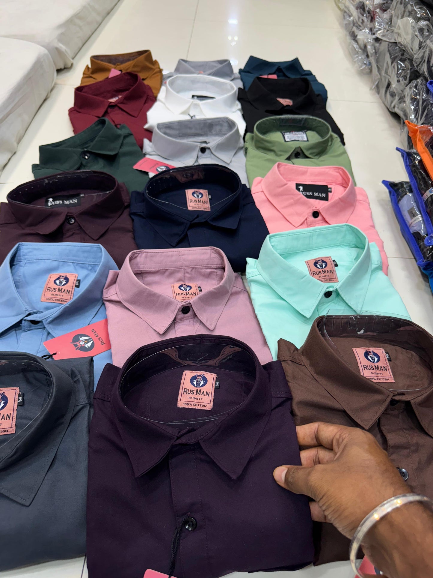 (Combo of 4)BiGSize RussMan Cotton Plain shirt Rs. 1060