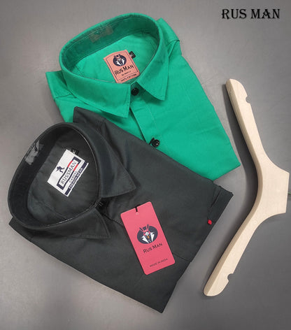 (Combo of 4) RussMan Formal Cotton Plain Shirts Rs. 999