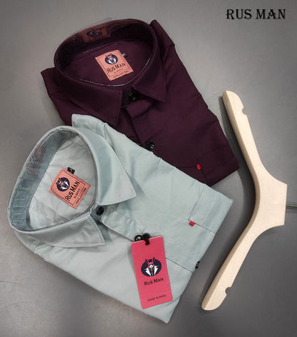 (Combo of 4)BiGSize RussMan Cotton Plain shirt Rs. 1060