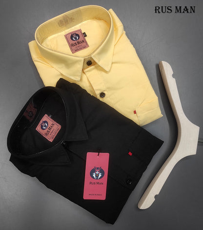 (Combo of 4)BiGSize RussMan Cotton Plain shirt Rs. 1060