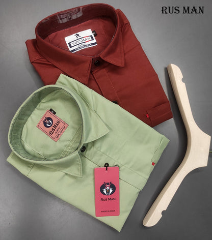 (Combo of 4) RussMan Formal Cotton Plain Shirts Rs. 999