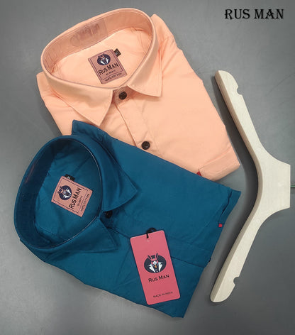 (Combo of 4) RussMan Formal Cotton Plain Shirts Rs. 999