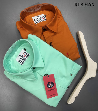 (Combo of 4) RussMan Formal Cotton Plain Shirts Rs. 999