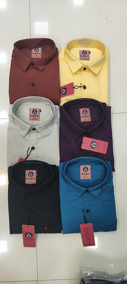 (Combo of 4)BiGSize RussMan Cotton Plain shirt Rs. 1060