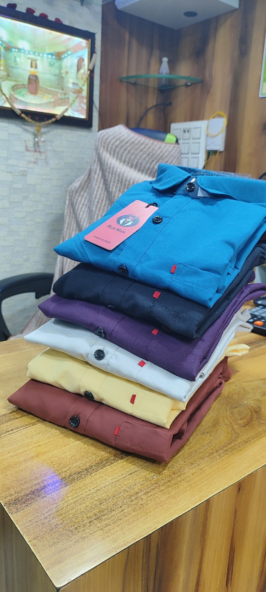 (Combo of 4)BiGSize RussMan Cotton Plain shirt Rs. 1060