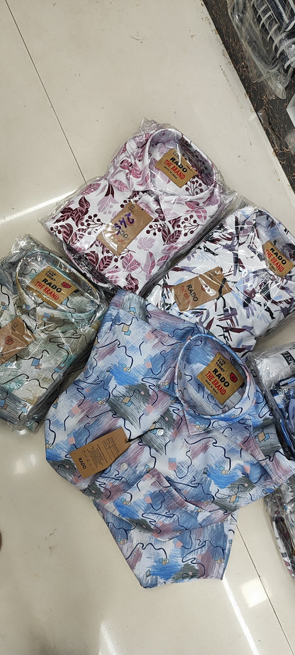 (Combo of 3) RedDot Korian Linen Double Shoulder Digital Printed Shirt Rs.1050