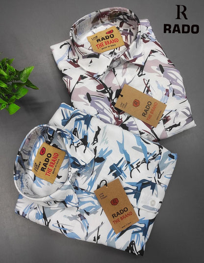 (Combo of 3) RedDot Korian Linen Double Shoulder Digital Printed Shirt Rs.1050