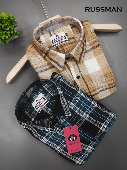 (Combo of 3) RussMan Grindle Oxford Cotton Checked Shirt Rs.1100
