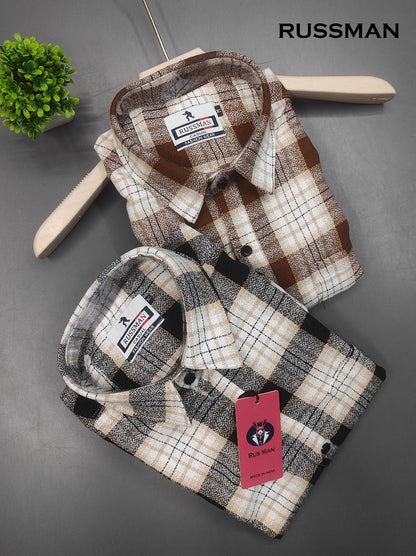 (Combo of 3) RussMan Grindle Oxford Cotton Checked Shirt Rs.1100
