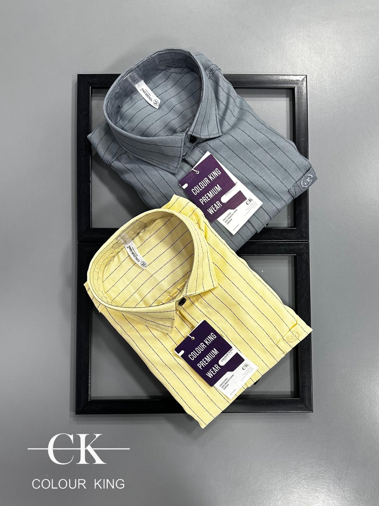 (Combo of 3) CK Korian Linen Strips Shirt Rs.1050
