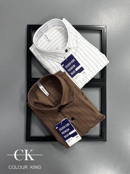 (Combo of 3) CK Korian Linen Strips Shirt Rs.1050