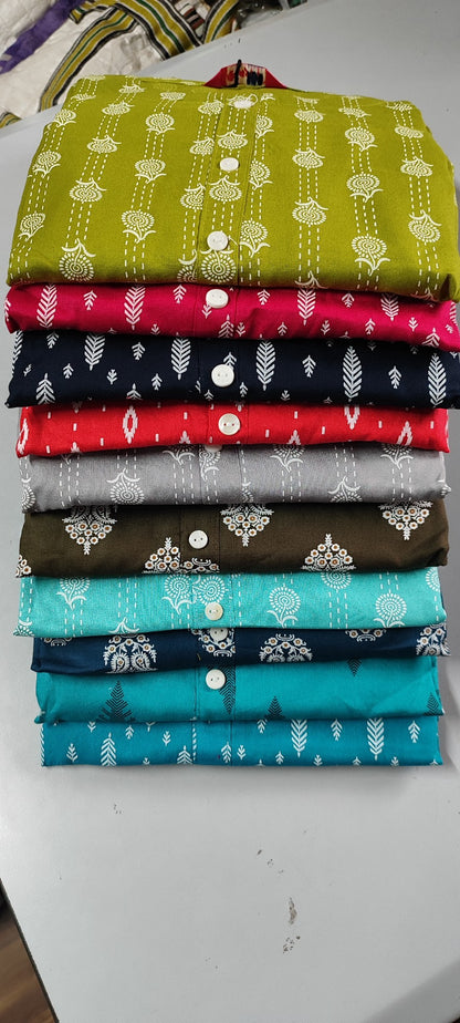 Pack of 3 Kajal Women Pure Cotton Kurthi TOP+PANT Rs. 1200