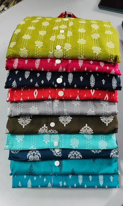 Pack of 2 Kajal Women Pure Cotton Kurthi TOP+PANT Rs. 850