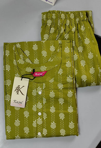 Pack of 2 Kajal Women Pure Cotton Kurthi TOP+PANT Rs. 850