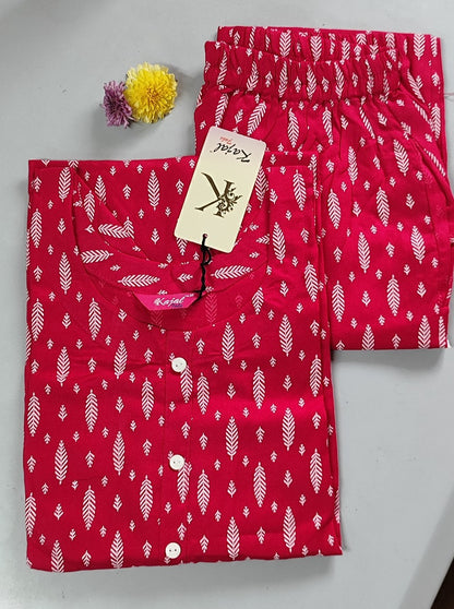 Pack of 2 Kajal Women Pure Cotton Kurthi TOP+PANT Rs. 850