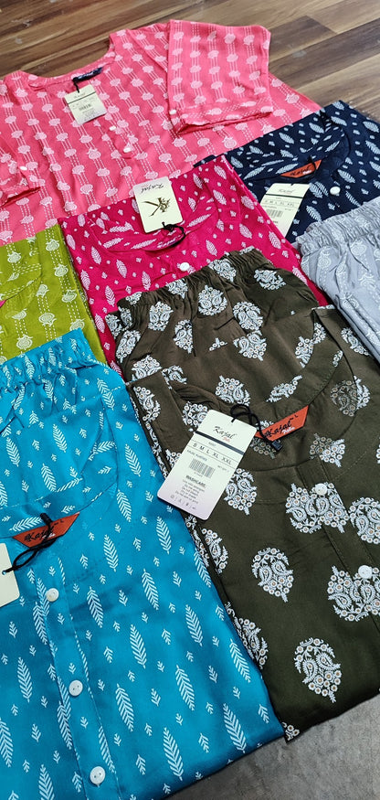 Pack of 3 Kajal Women Pure Cotton Kurthi TOP+PANT Rs. 1200