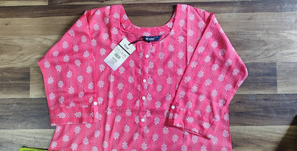 Pack of 2 Kajal Women Pure Cotton Kurthi TOP+PANT Rs. 850