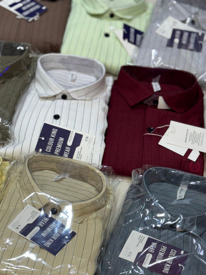 (Combo of 3) CK Korian Linen Strips Shirt Rs.1050