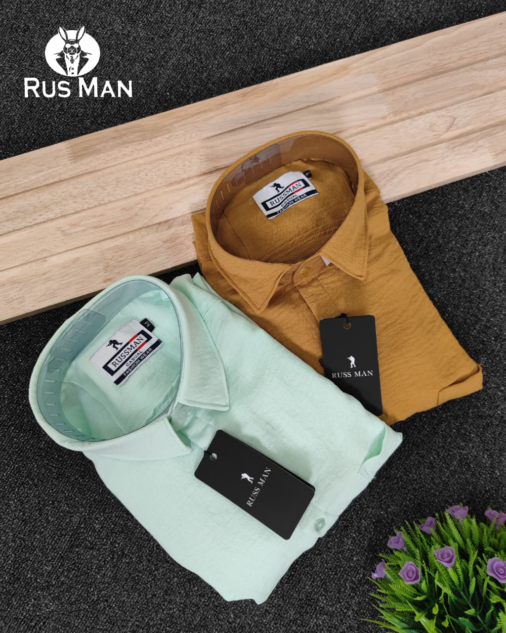 (Combo of 3) RussMan CEY Crush Import Cotton Plain Shirts Rs. 1100
