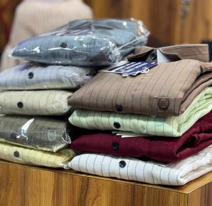 (Combo of 3) CK Korian Linen Strips Shirt Rs.1050
