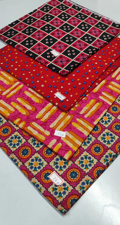 (Combo of 4) KADAMBINI Multi Design Cotton Blouse Piece Material 110cm Rs. 480