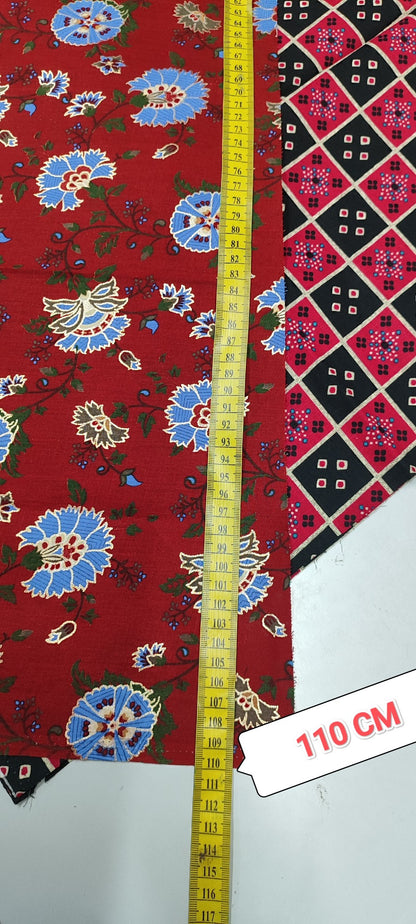 (Combo of 4) KADAMBINI Multi Design Cotton Blouse Piece Material 110cm Rs. 480