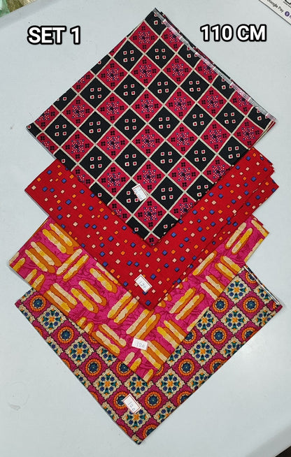 (Combo of 4) KADAMBINI Multi Design Cotton Blouse Piece Material 110cm Rs. 480