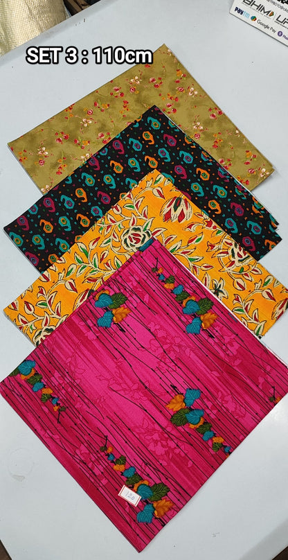 (Combo of 4) KADAMBINI Multi Design Cotton Blouse Piece Material 110cm Rs. 480