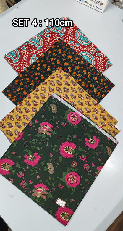 (Combo of 4) KADAMBINI Multi Design Cotton Blouse Piece Material 110cm Rs. 480