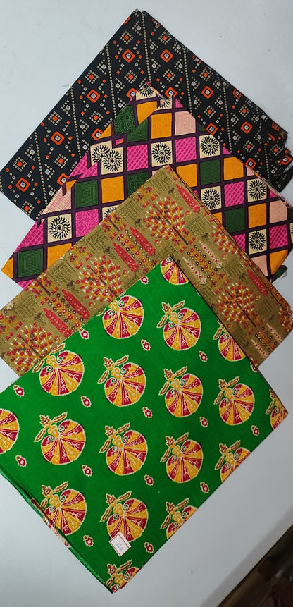 (Combo of 4) KADAMBINI Multi Design Cotton Blouse Piece Material 110cm Rs. 480